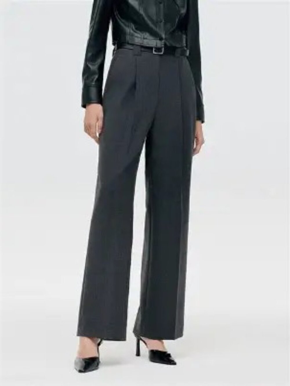 ELBORN Navy Luxury Wool Lightweight Wide Leg Dress Trousers- NWT